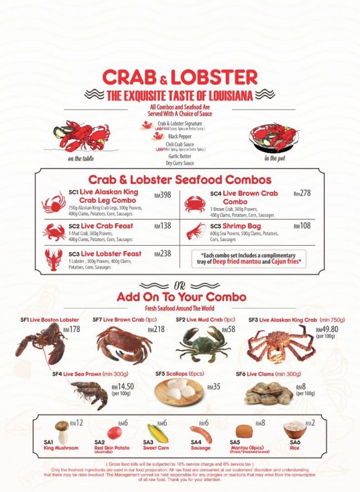 Crab & Lobster Seafood Oyster Bar, Seafood Bar cuisine at George Town ...